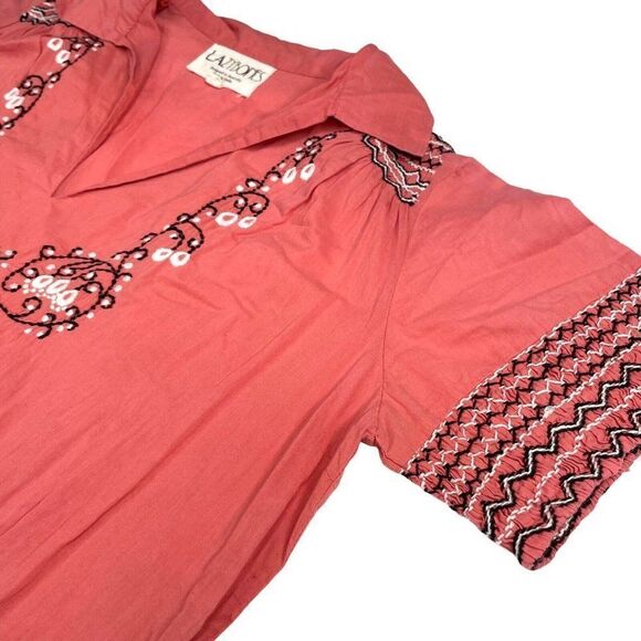 Anthropologie Lazybones Pink Embroidered Dress - Picture 6 of 8